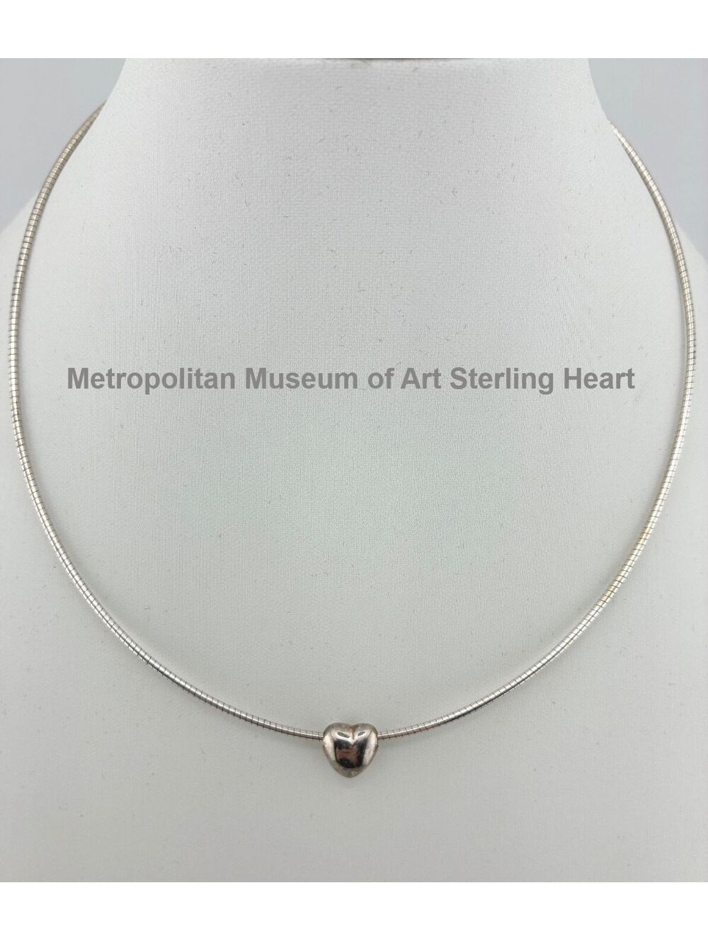 Metropolitan Museum of Art Sterling Silver Puffy Heart Necklace 16"
